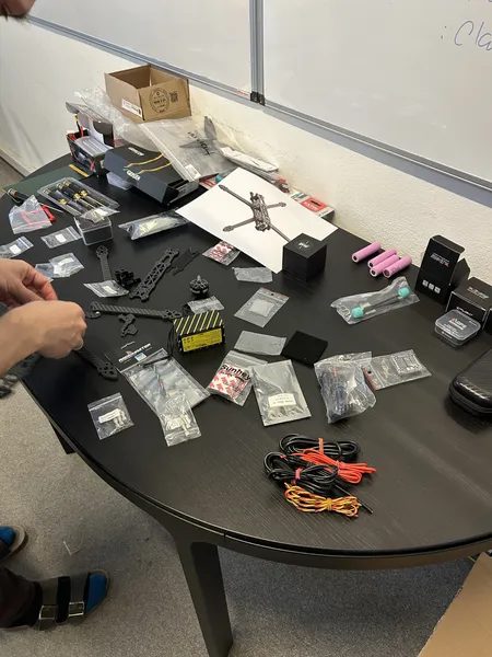 Components on table